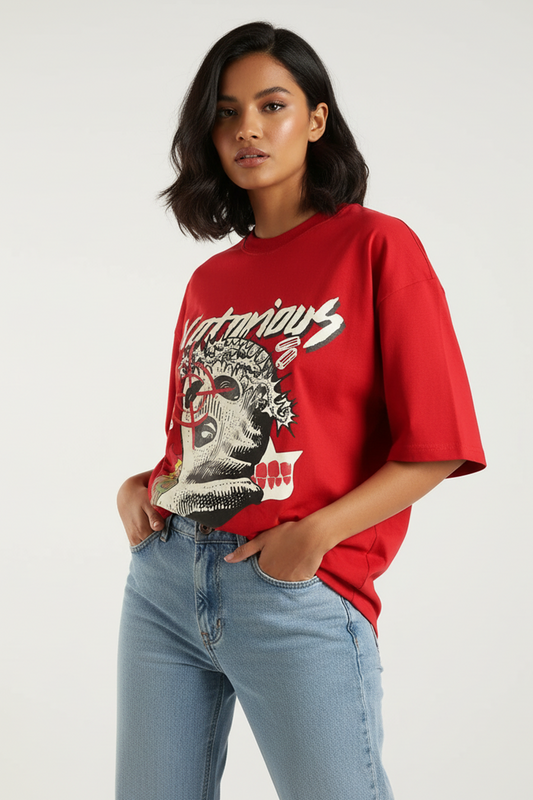 Notorious Red Oversized Couple T-shirt