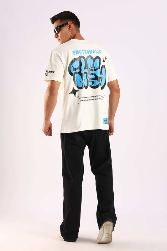 Emotionally Clumsy White Oversized T-shirt