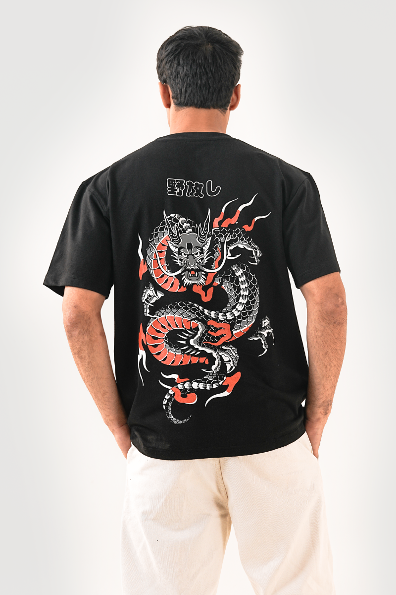 Dragon Black Oversized T-shirt – CLAZEP