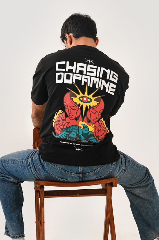 Chasing Dopamine Black Oversized T-shirt