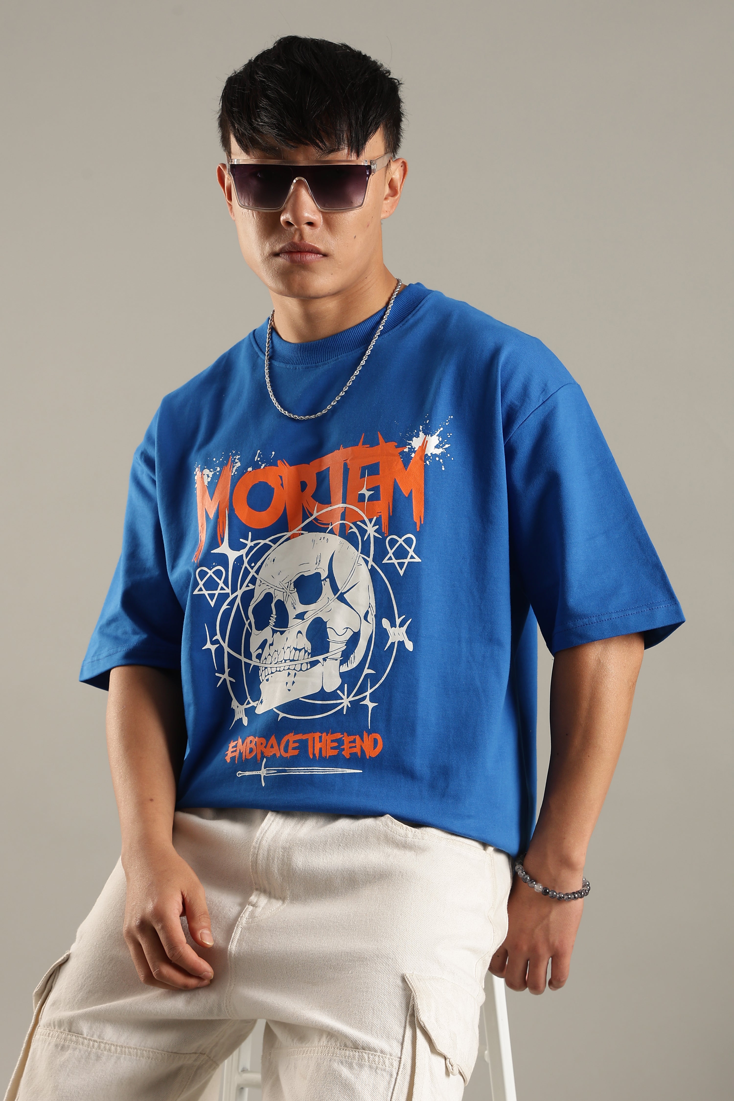 Mortem Royal Blue Oversized T-shirt – CLAZEP
