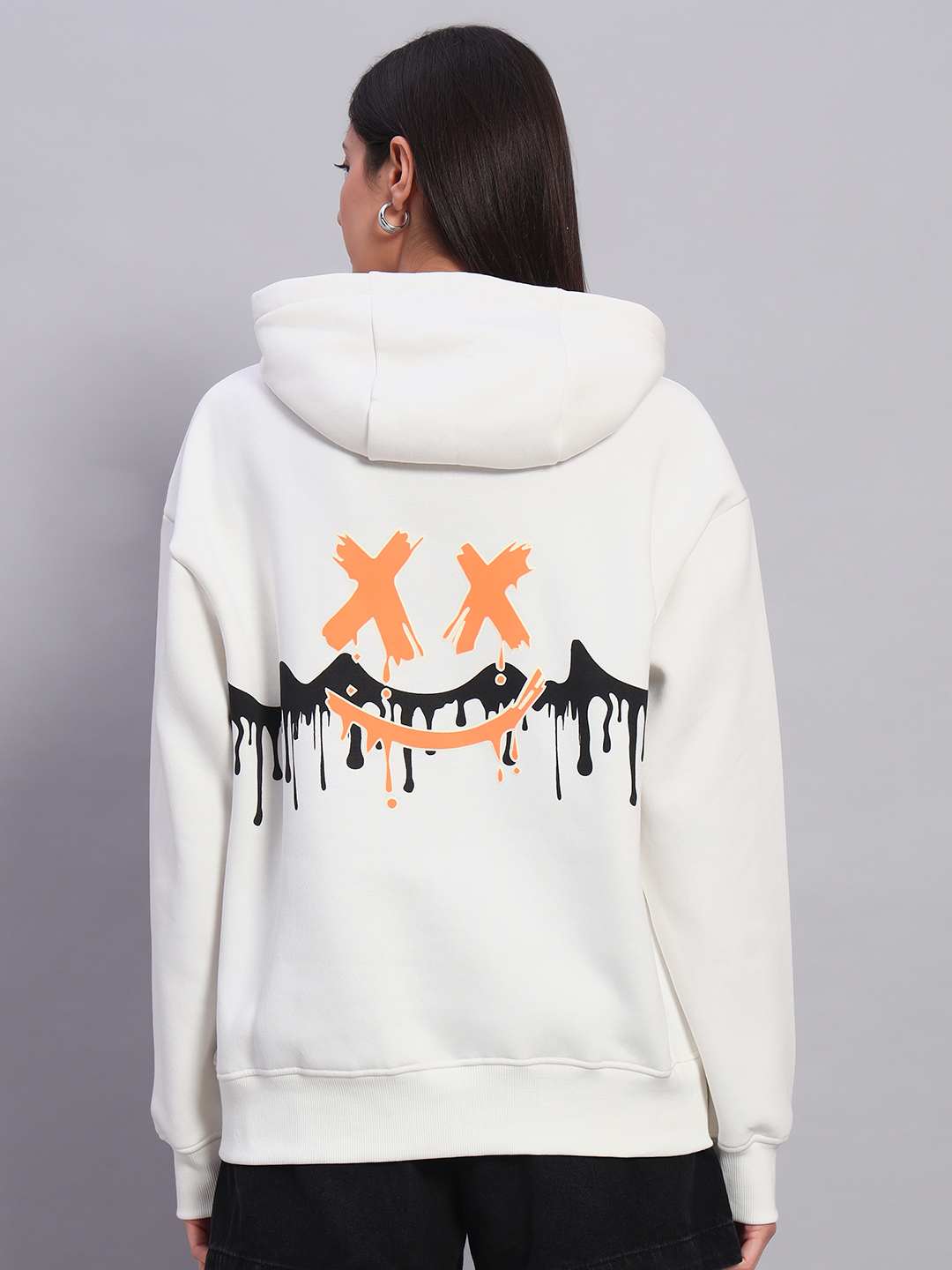 Women’s White Oversized Graphic Hoodie