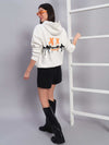 Women’s White Oversized Graphic Hoodie