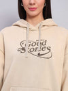 Women’s Beige Acid Wash Hoodie