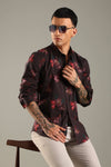 Dark Blurred Floral Printed  Shirt