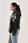 Acid Wash Black Hoodie (Womens)