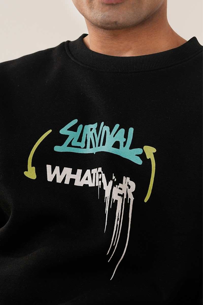 Vibrant Vibes Black Sweatshirt