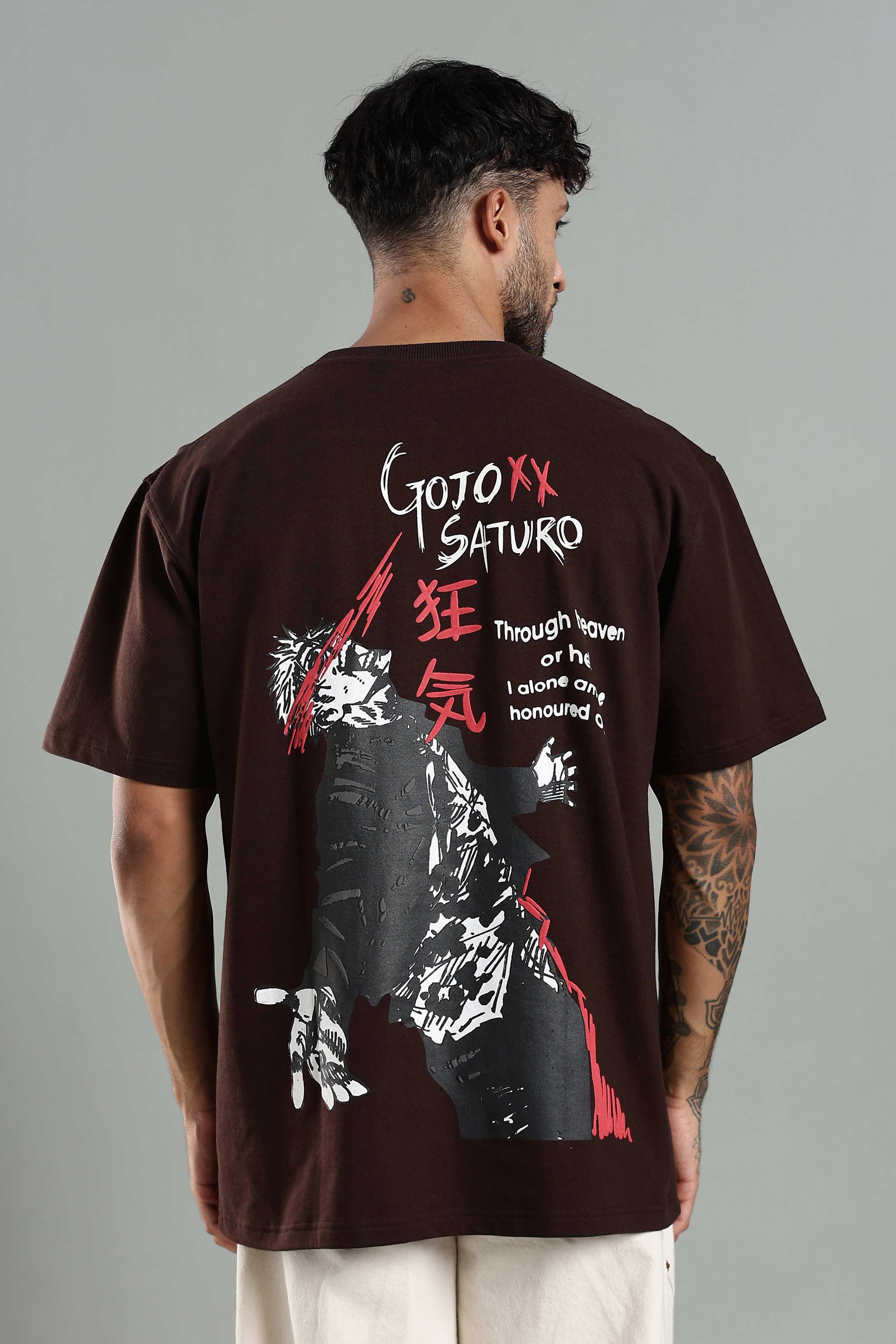 Gojo Saturo Brown Oversized T-shirt – CLAZEP