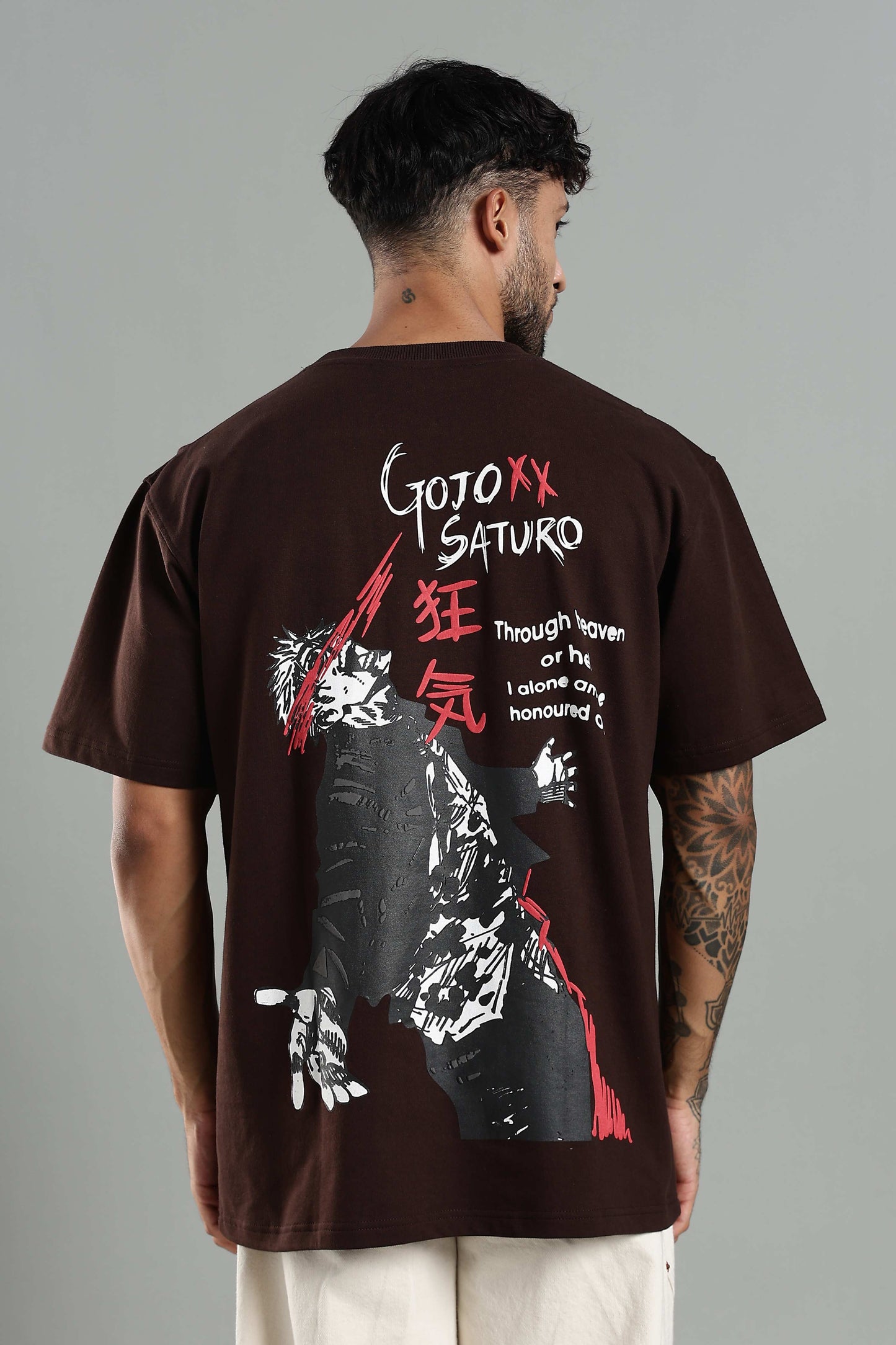Gojo Saturo Brown Oversized T-shirt