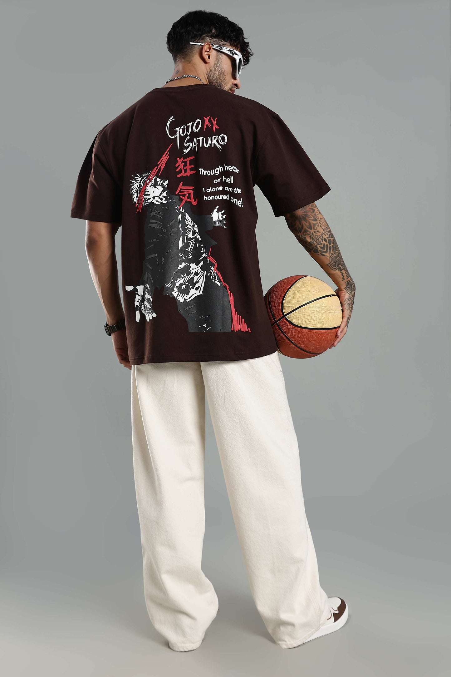 Gojo Saturo Brown Oversized T-shirt