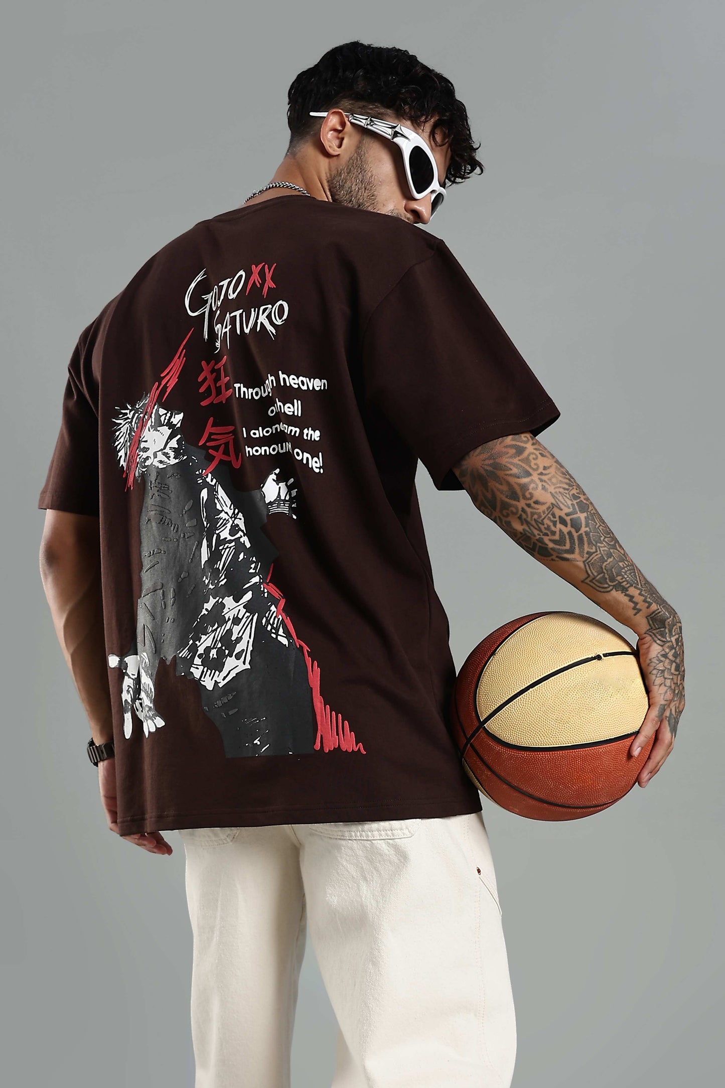 Gojo Saturo Brown Oversized T-shirt