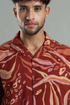 Tropical Print Cuban Collar Shirt