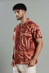 Tropical Print Cuban Collar Shirt