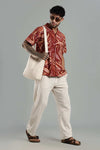 Tropical Print Cuban Collar Shirt