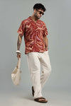 Tropical Print Cuban Collar Shirt
