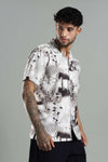Nature-Print Cuban Collar Shirt
