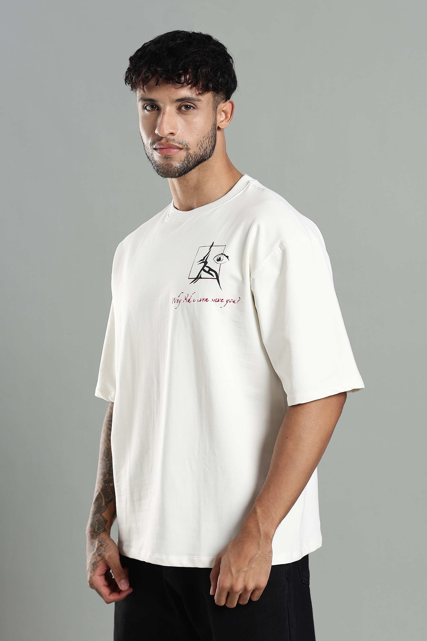Sakuna Off White Oversized Couple T-shirt