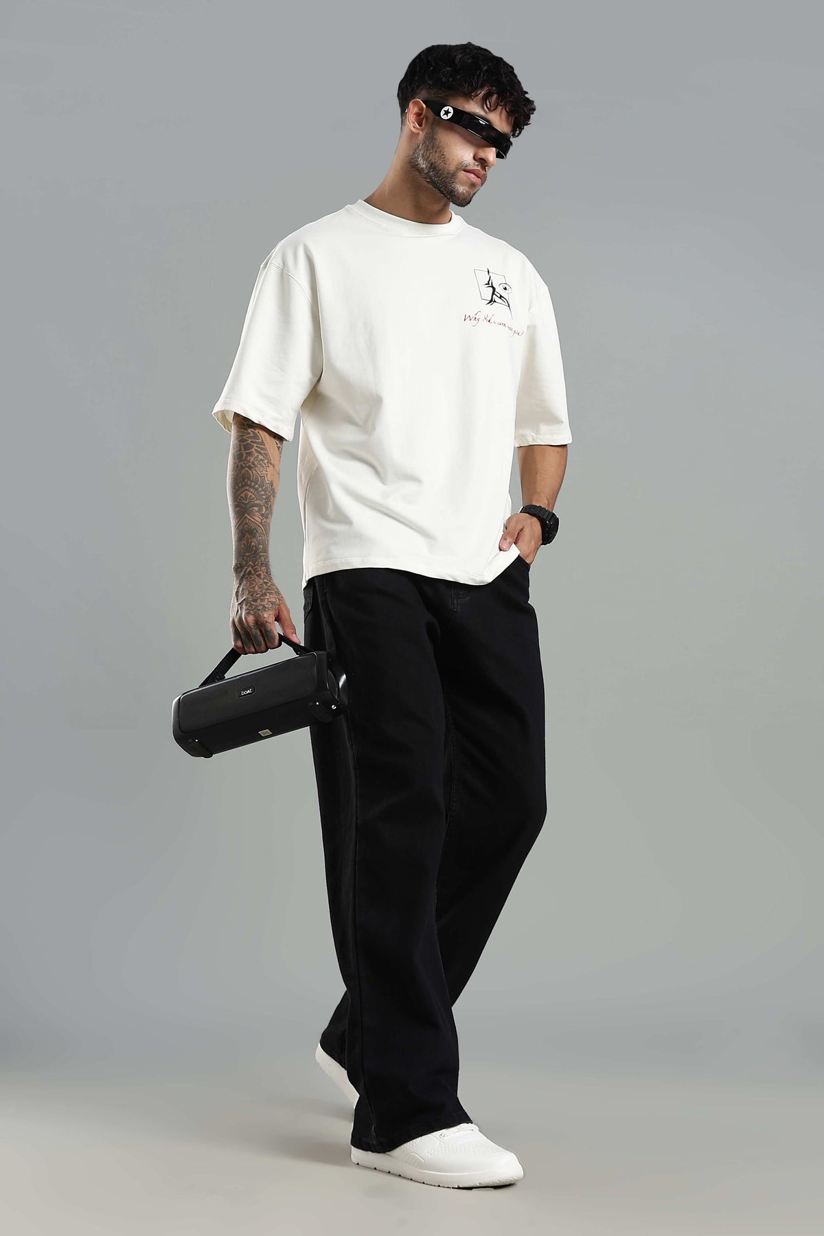 Sakuna Off White Oversized Couple T-shirt