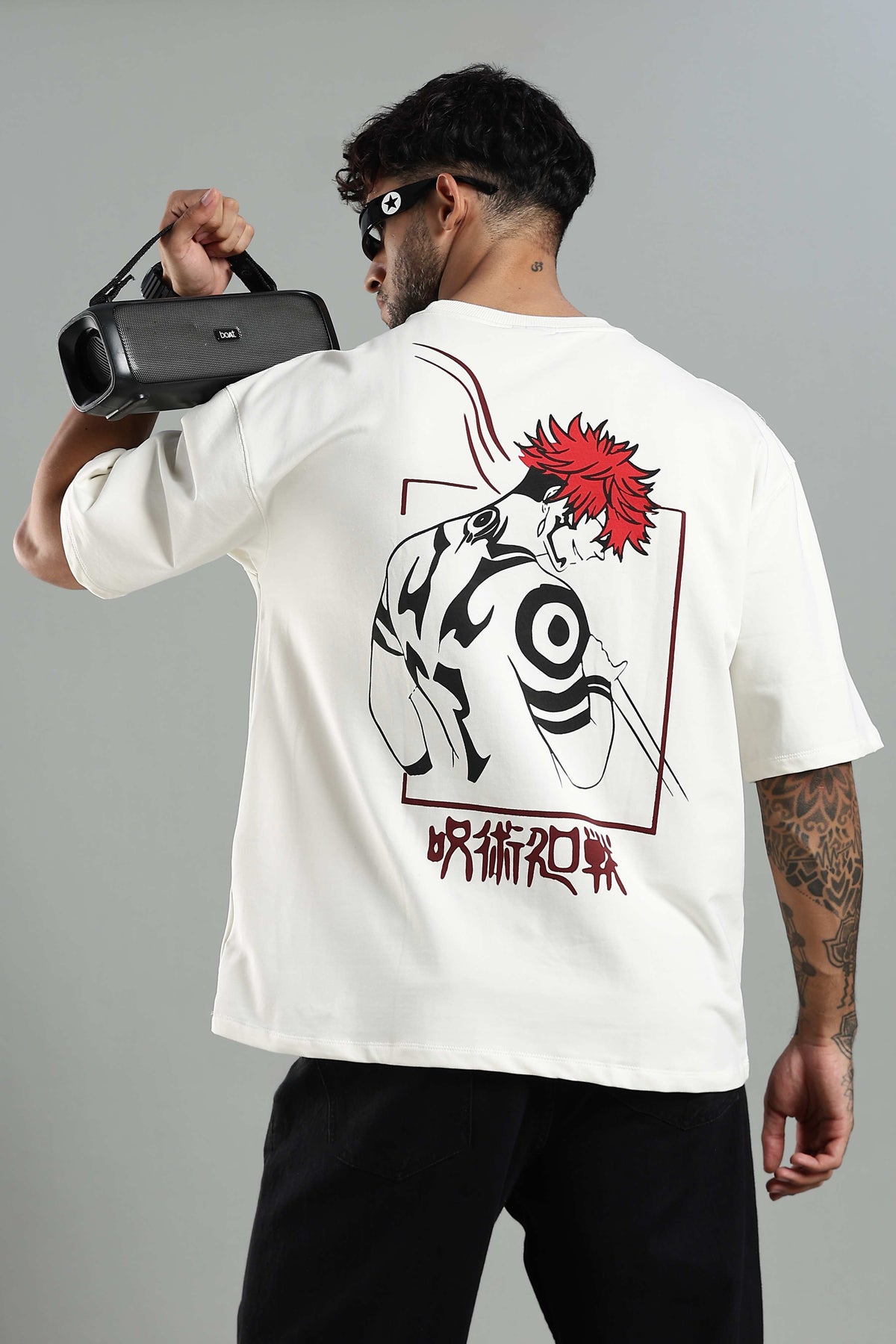Sakuna Off White Oversized Couple T-shirt