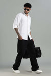 Linen Blend Classic White Textured Shirt
