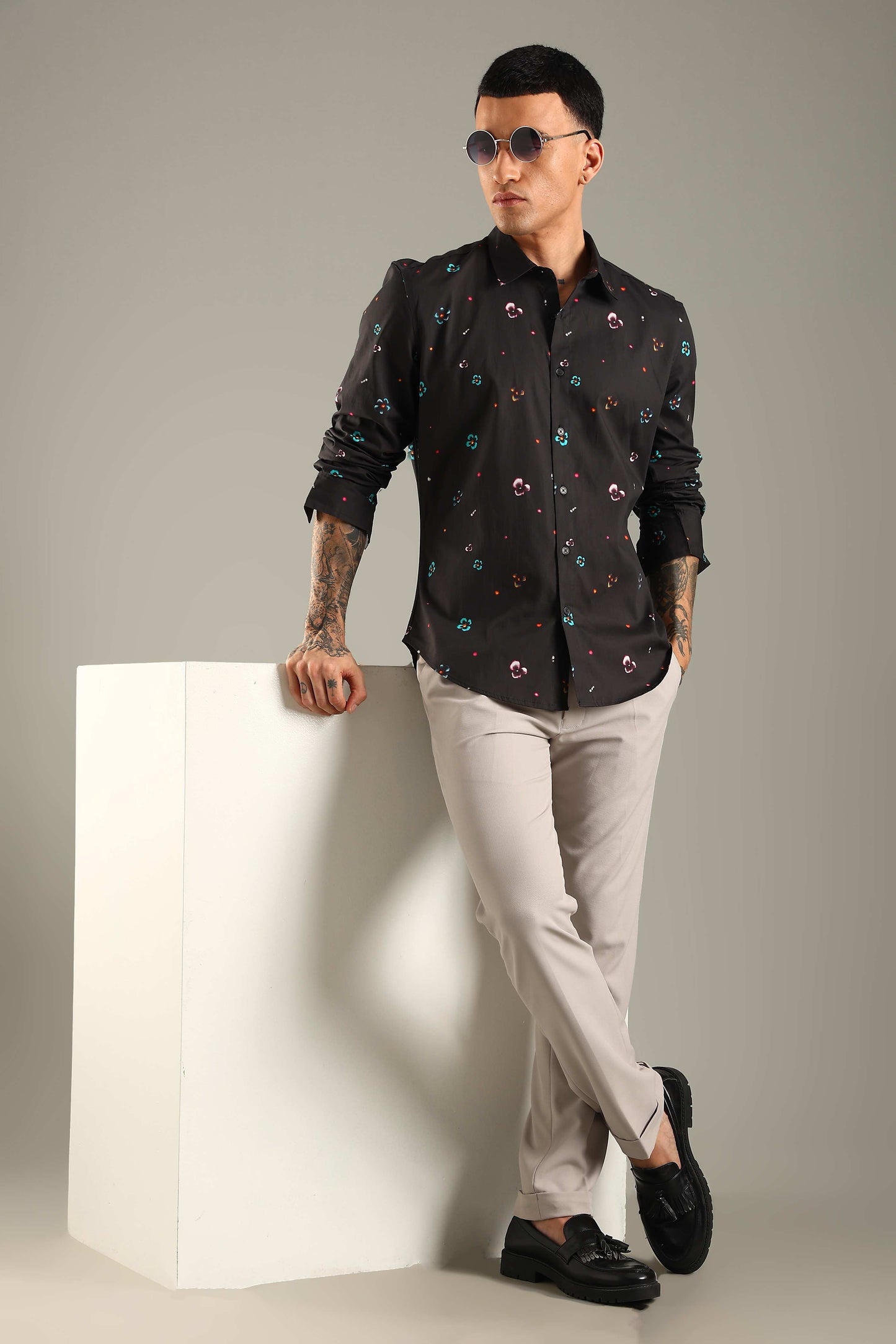 Black Printed Casual Shirt