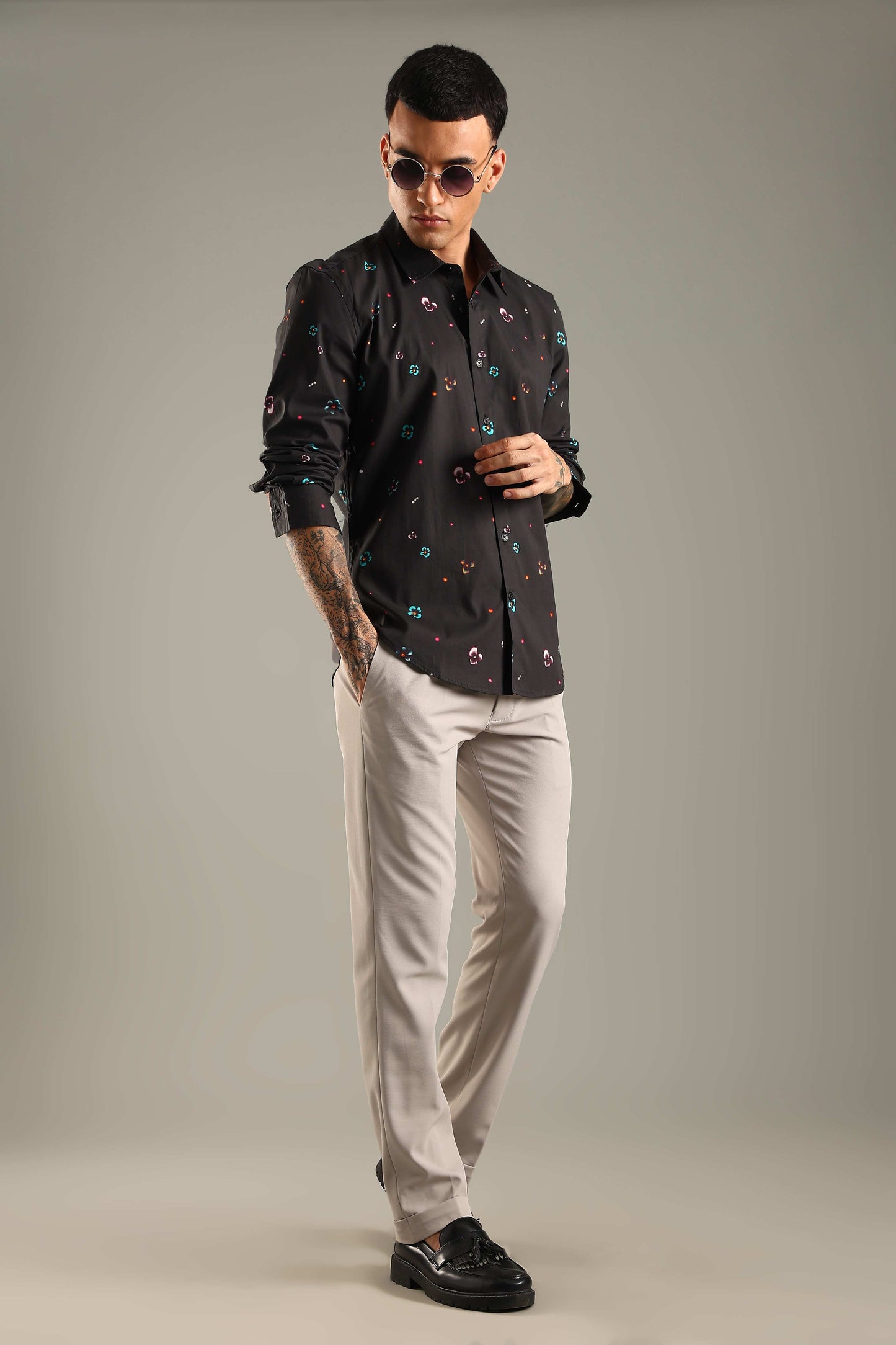 Black Printed Casual Shirt