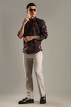 Dark Blurred Floral Printed  Shirt