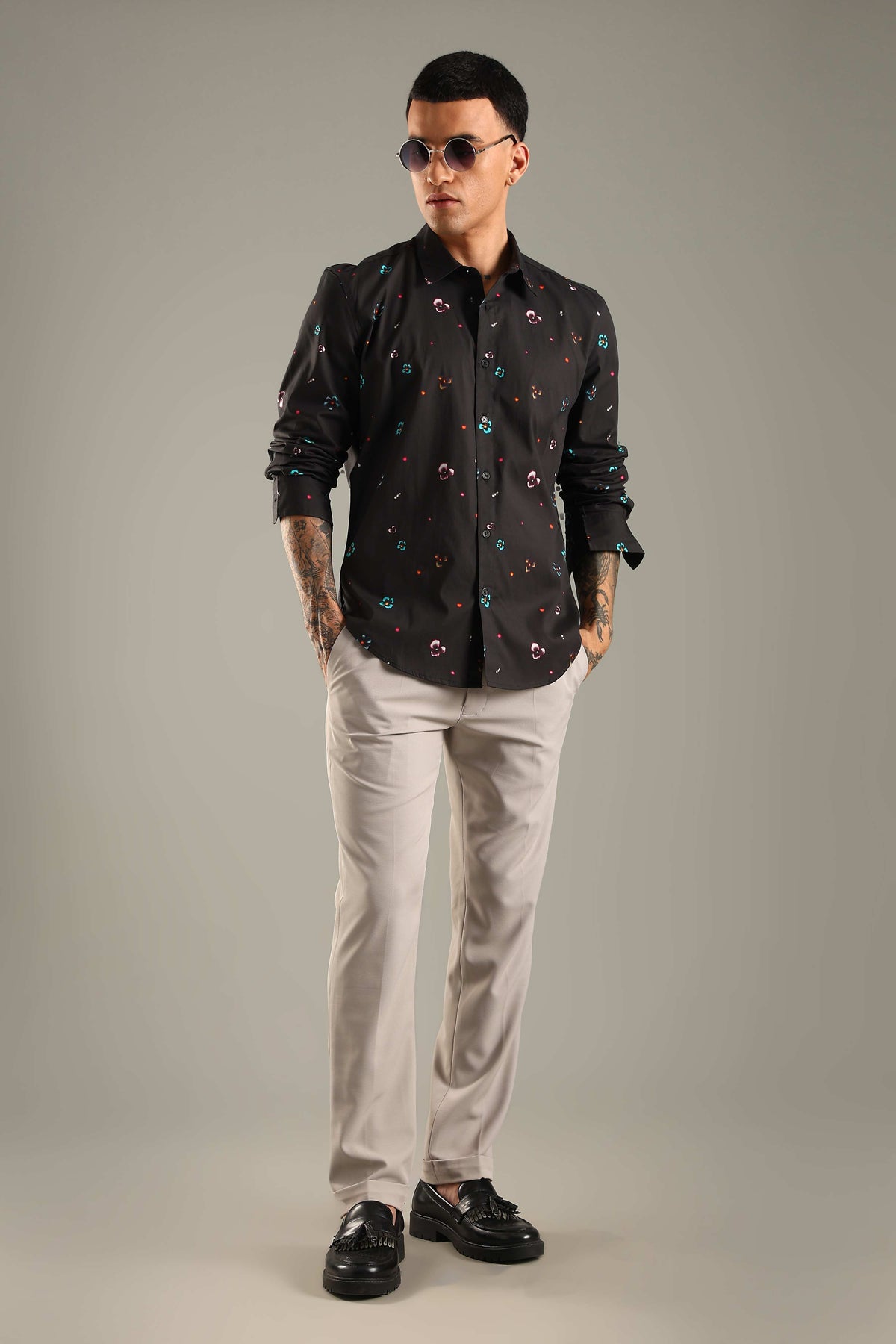 Black Printed Casual Shirt