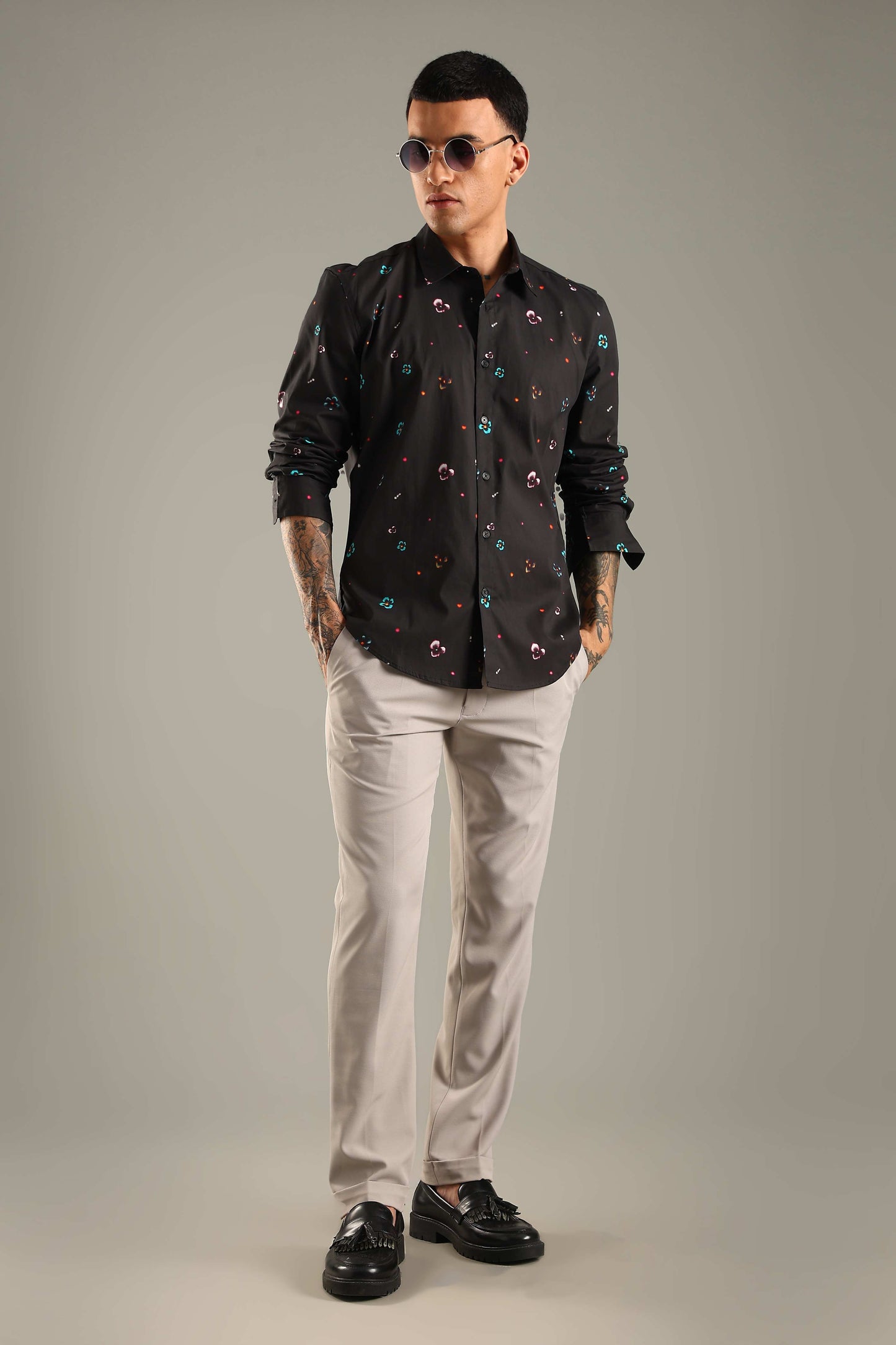 Black Printed Casual Shirt