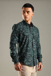 Dark Teal Printed Shirt