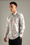 White Printed Casual Shirt