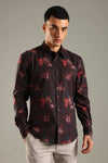 Dark Blurred Floral Printed  Shirt