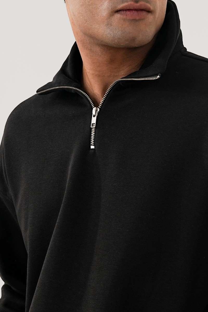 Essential Black Zipper Sweatshirt