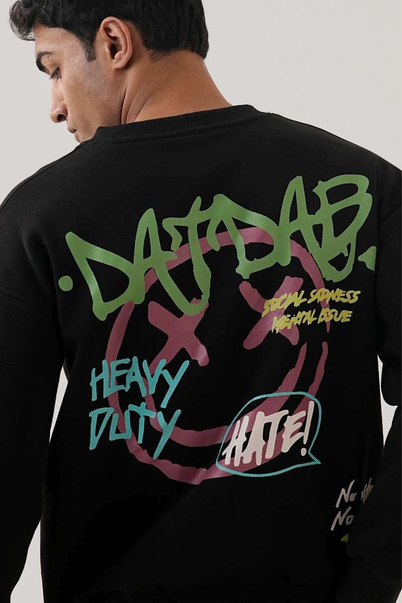 Vibrant Vibes Black Sweatshirt