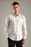 White Printed Casual Shirt