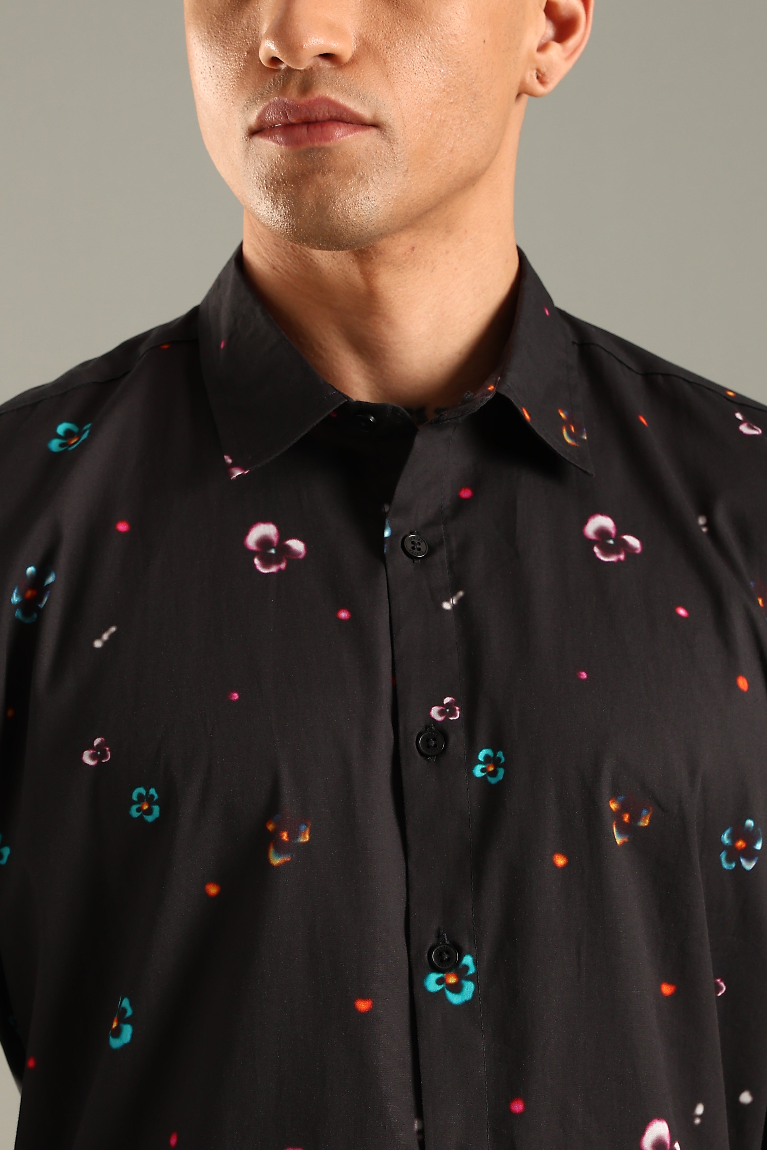 Black Printed Casual Shirt