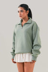 Essential Sea Green Zipper Sweatshirt