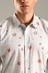 White Printed Casual Shirt