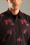 Dark Blurred Floral Printed  Shirt