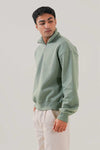 Essential Sea Green Zipper Sweatshirt