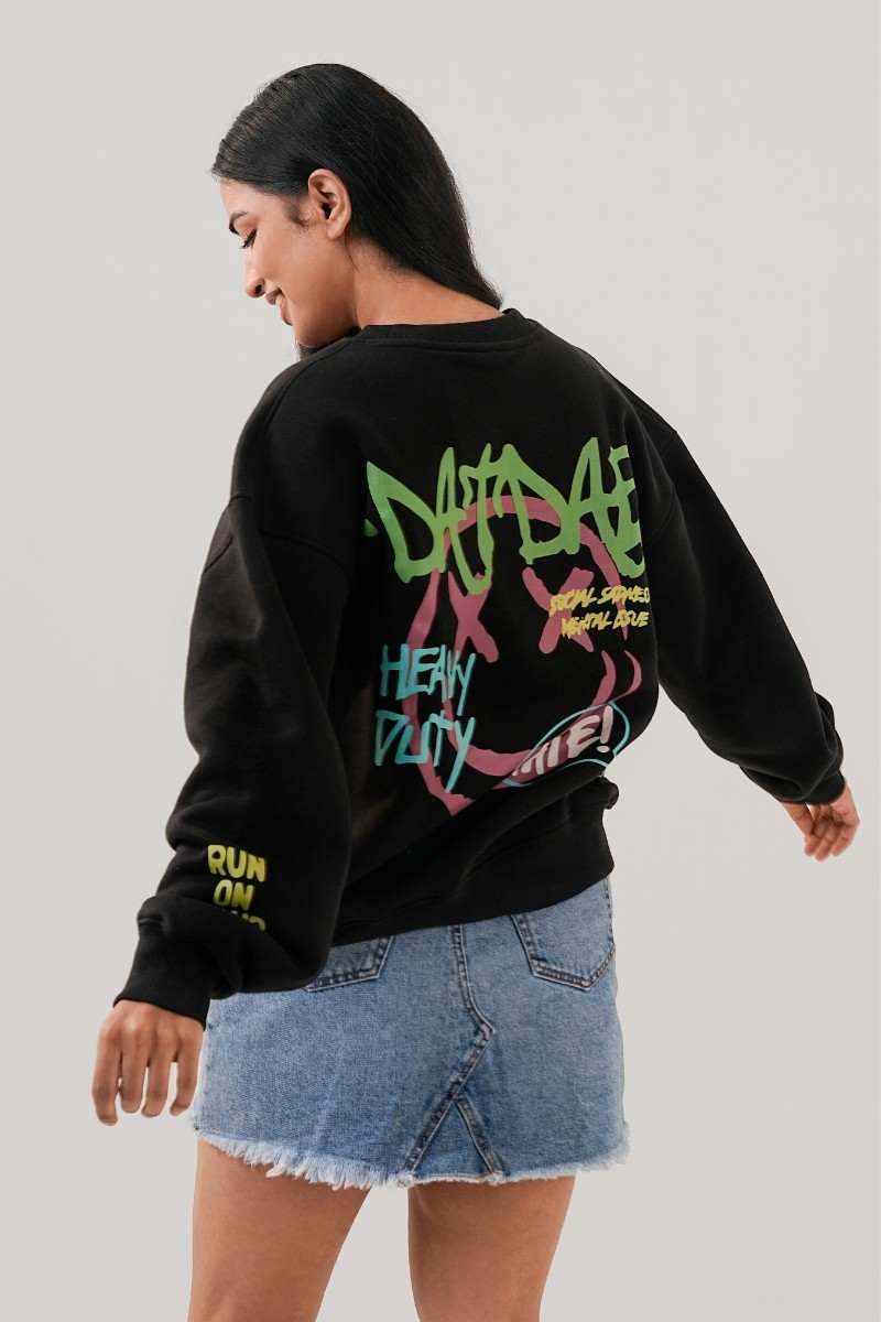 Vibrant Vibes Black Sweatshirt