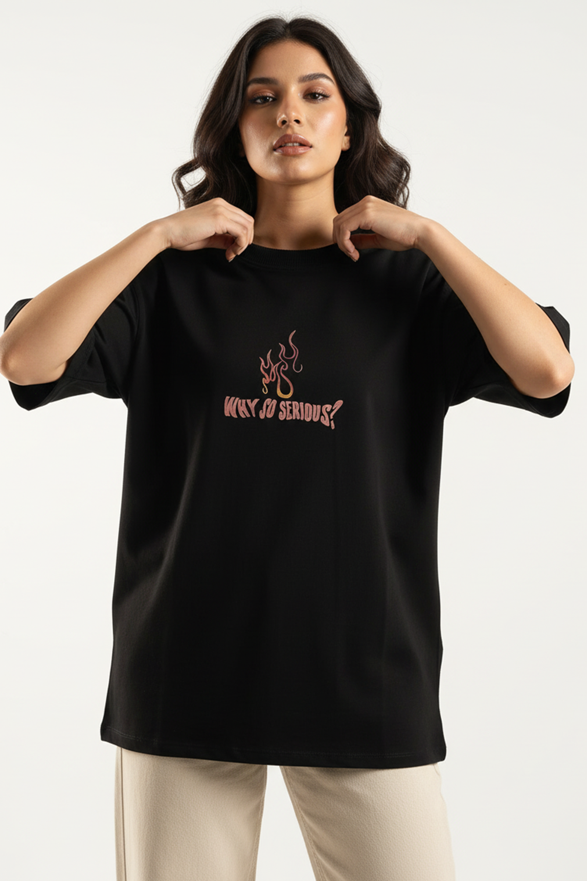 Trust Who Black Oversized Couple T-shirt