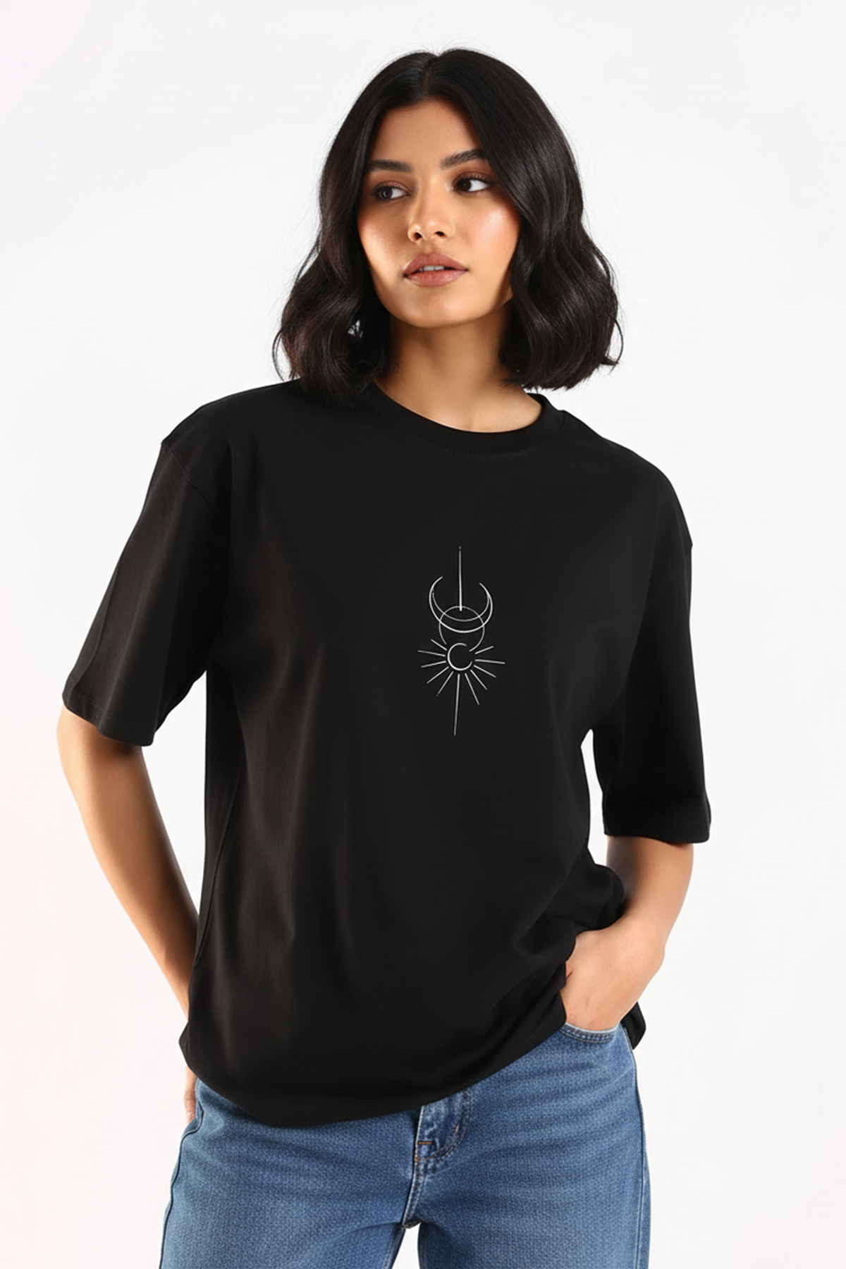 Off Limit Black Oversized Couple T-shirt