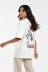 Sakuna Off White Oversized Couple T-shirt