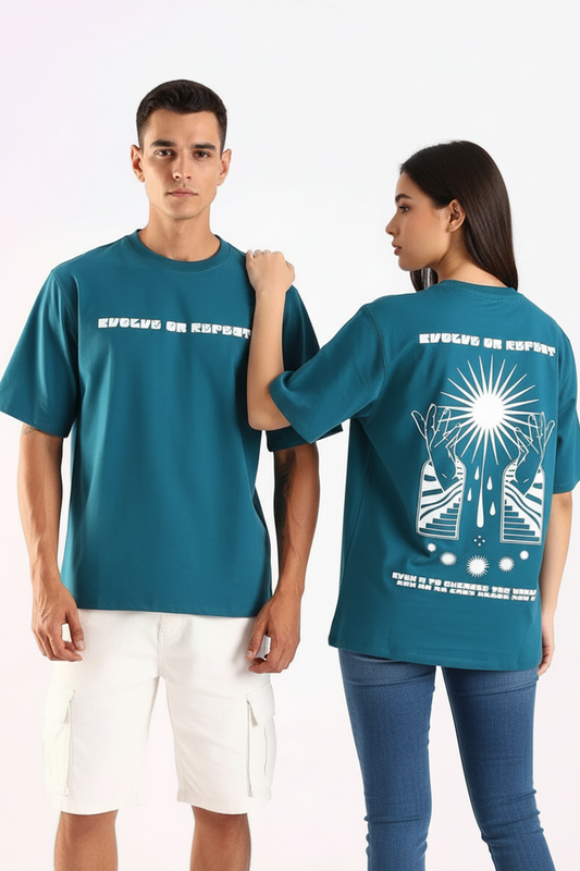 Evolve On Repeat Airforce Oversized Couple T-shirt