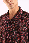 Black Floral Printed Half Sleeve Shirt