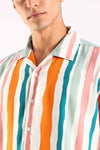 Multicolor Stripe Half Sleeve Shirt