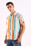 Multicolor Stripe Half Sleeve Shirt