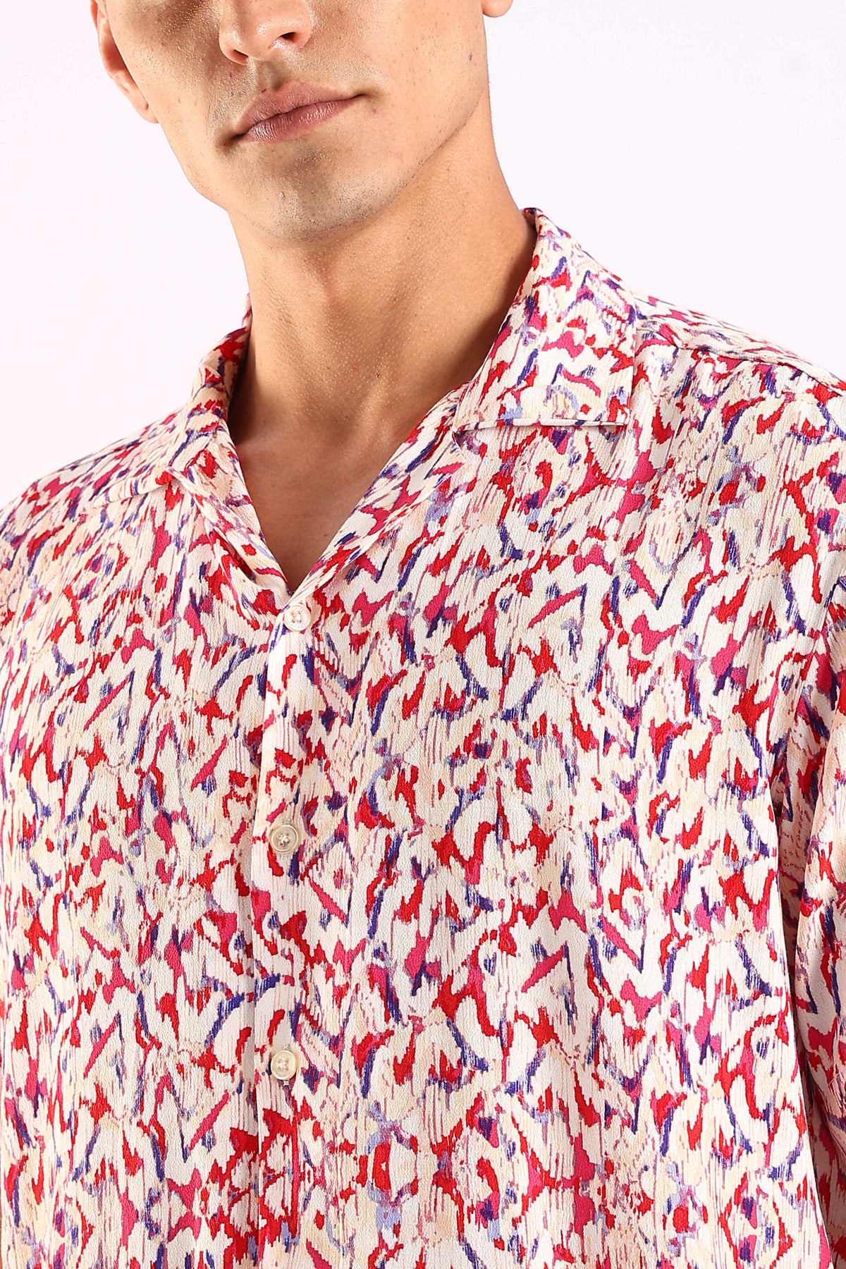 Abstract Multicolor Print Half Sleeve Shirt