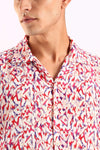 Abstract Multicolor Print Half Sleeve Shirt